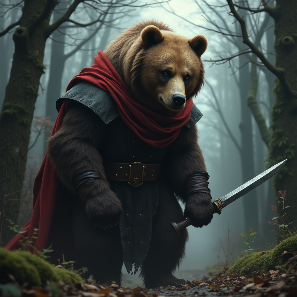 dark fantasy, bear, slavic